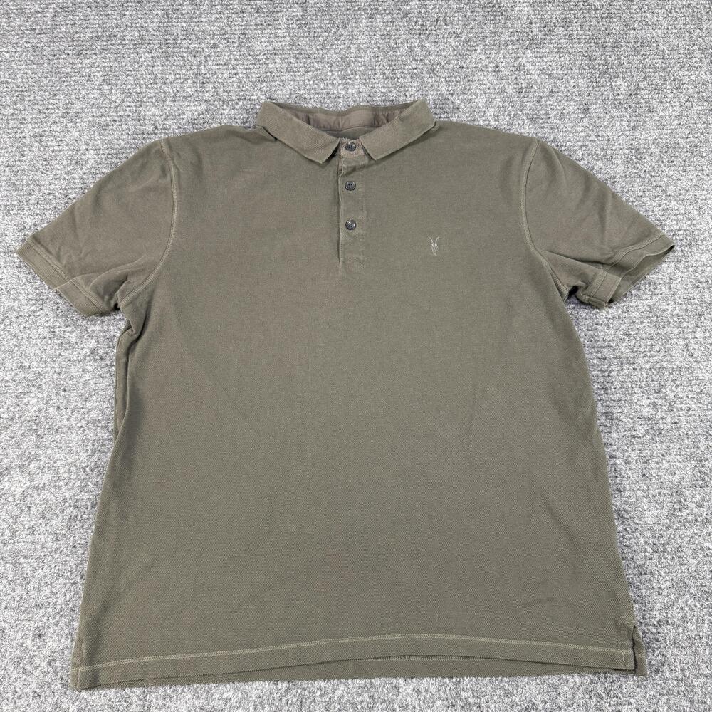 AllSaints Polo Shirt Mens XL Short Sleeve Classic Casual Embroidered
